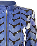 Zamback Leaf Design Handmade Leather Jacket